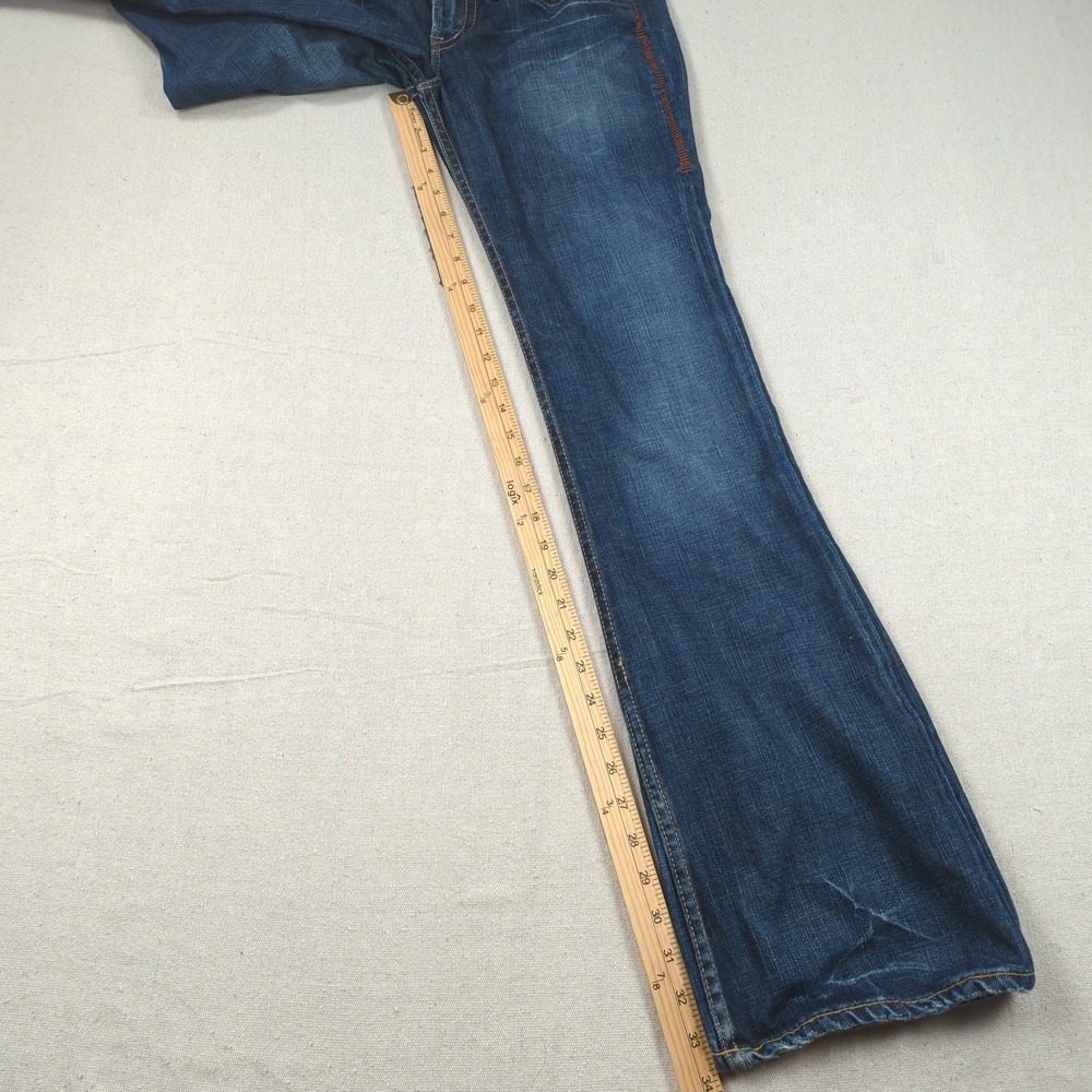 1921 Jeans Womens 28 Blue Surplus Flare Distressed Faded Boho - Picture 11 of 16